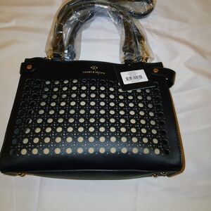 Nanette Lepore Black Perforated Shoulder Bag